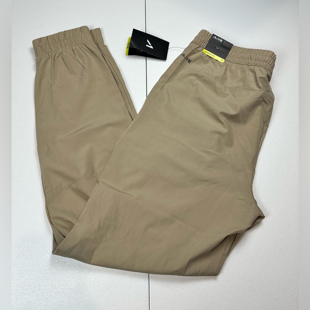 Al1ve Joggers Fit Men’s Medium Brown/Tan Performance Pants Lightweight Qwick-dry